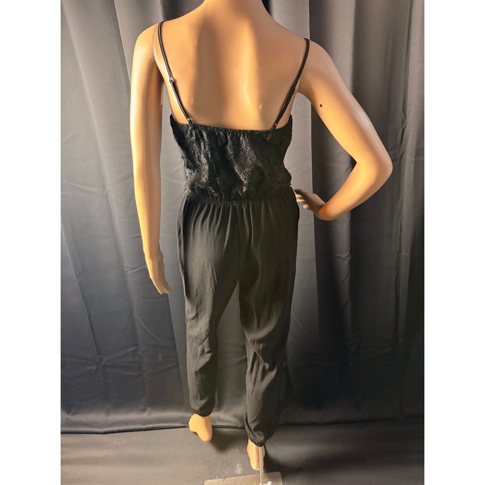 Candies Black Lace Ruffle Bodice Jumpsuit M Y2K Coquette Cocktail Romantic Goth - Picture 3 of 16